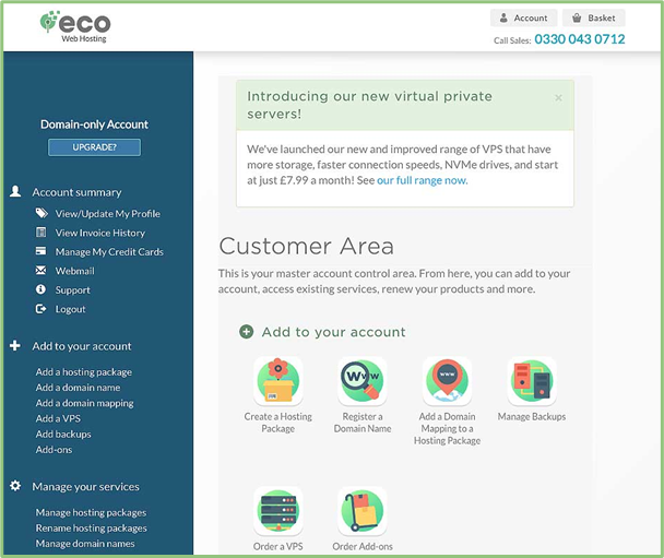 Eco Web Hosting - Ease of use