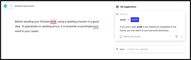 Spell-Checker Of Grammarly