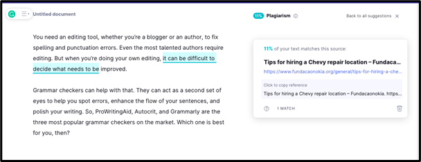 plagiarism check of grammarly